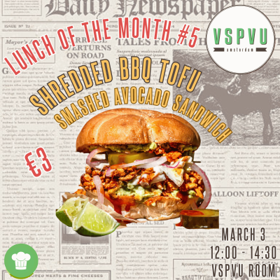 Lunch of the Month #5: BBQ Tofu Smashed Avocado Sandwich